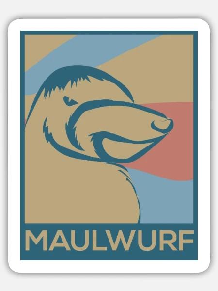 Fleißiger Maulwurf Untergrund - Sticker Größe L (20 x 20 cm) - Mattweiß