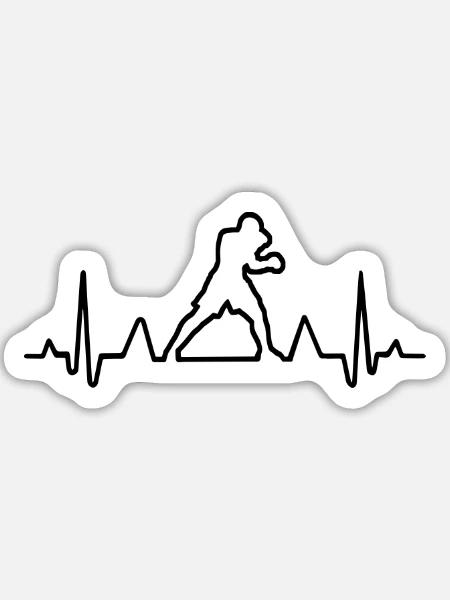 Electro Boxing - Sticker Größe L (20 x 20 cm) - Mattweiß
