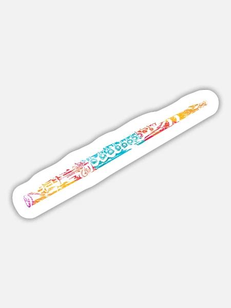 Schwungvolle Konzertflöte Marschmusik - Sticker Größe L (20 x 20 cm) - Mattweiß