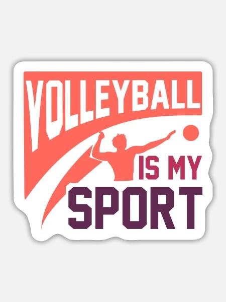 Volleyballerin Geschenk - Sticker Größe L (20 x 20 cm) - Mattweiß