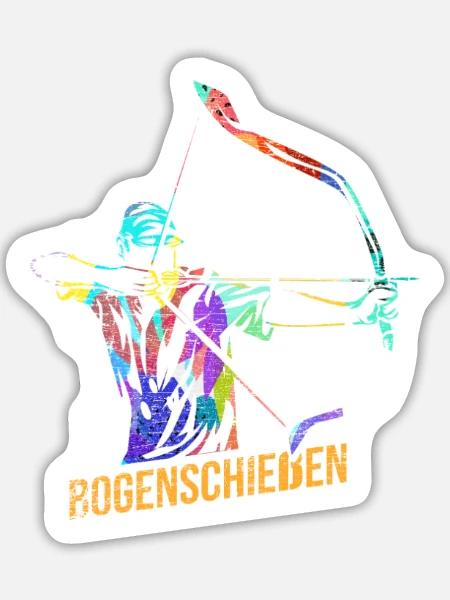 Konzentrierter Bogenschütze Parcours - Sticker Größe L (20 x 20 cm) - Mattweiß