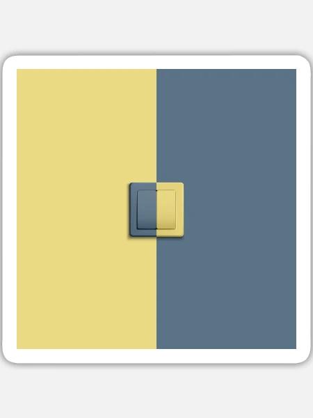 Lichtschalter an aus Harmonie harmonisch - Sticker Größe L (20 x 20 cm) - Mattweiß