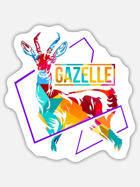 Federleichte Gazelle Afrikasafari - Sticker Größe L (20 x 20 cm) - Mattweiß