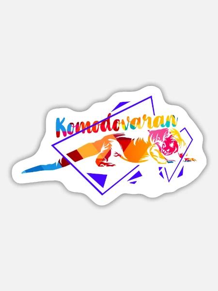 Faszinierender Komodovaran Tierschutz - Sticker Größe L (20 x 20 cm) - Mattweiß
