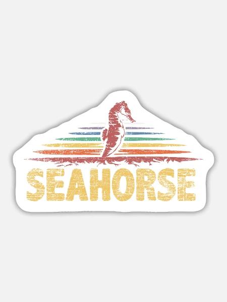 Anmutiges Seepferdchen Seegrasbett - Sticker Größe L (20 x 20 cm) - Mattweiß