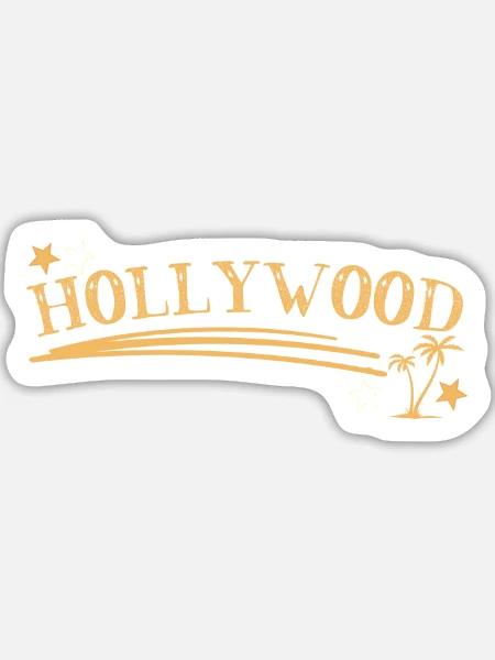 Hollywood Palmen Sterne - Sticker Größe L (20 x 20 cm) - Mattweiß