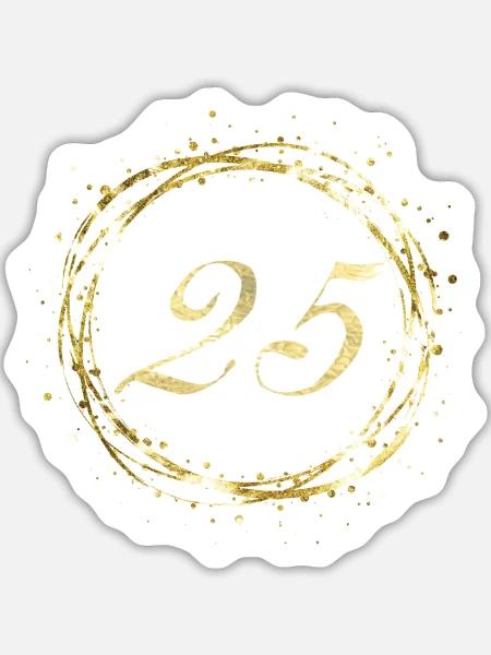 25 - Sticker Größe L (20 x 20 cm) - Mattweiß
