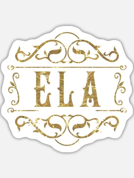 Ela gold - Sticker Größe L (20 x 20 cm) - Mattweiß