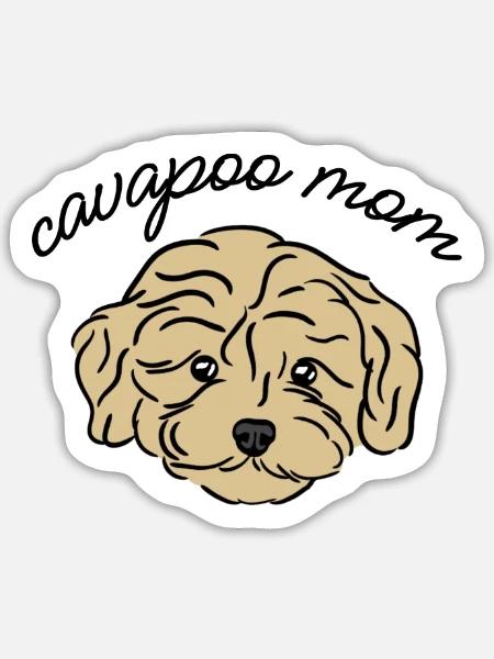cavapoo mom - Sticker Größe L (20 x 20 cm) - Mattweiß