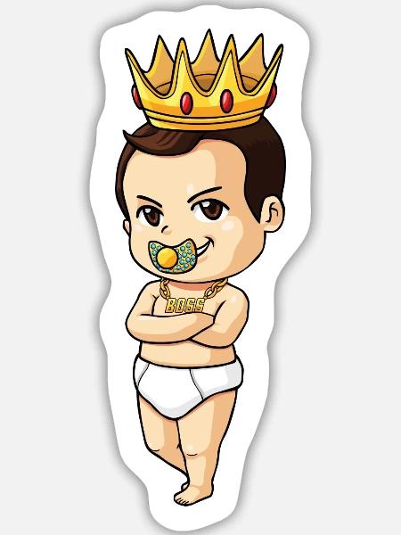 Cool Baby-Design - Sticker Größe L (20 x 20 cm) - Mattweiß