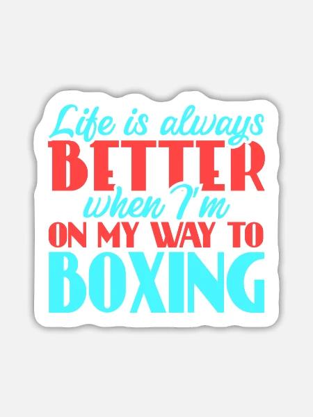 Boxing - Sticker Größe L (20 x 20 cm) - Mattweiß