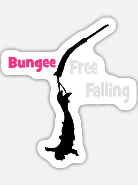 Bungee Fall - Sticker Größe L (20 x 20 cm) - Mattweiß