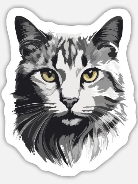 Gatito. - Sticker Größe L (20 x 20 cm) - Mattweiß