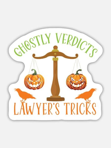 Gespenstische Urteile Anwalts-Tricks Anwalt Hallow - Sticker Größe L (20 x 20 cm) - Mattweiß