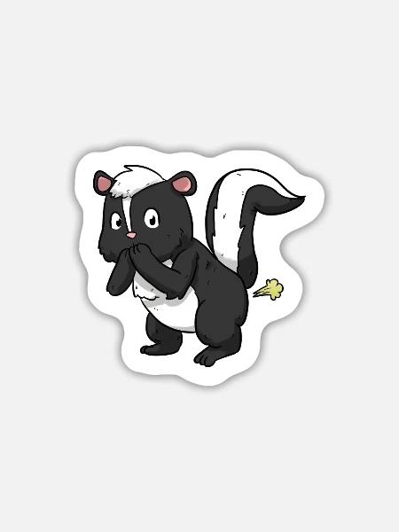 Skunk - Sticker Größe L (20 x 20 cm) - Mattweiß