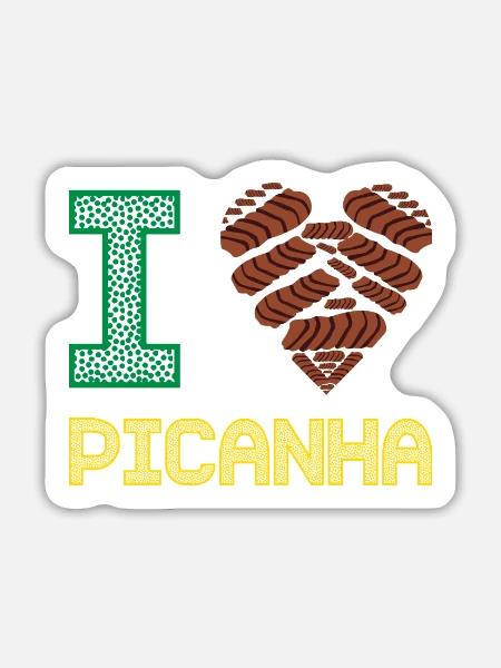Picanha Brasilien - Sticker Größe L (20 x 20 cm) - Mattweiß