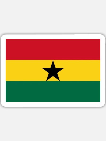 Ghana - Sticker Größe L (20 x 20 cm) - Mattweiß