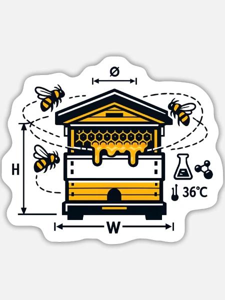 Honigwaben Imker-Design - Sticker Größe L (20 x 20 cm) - Mattweiß