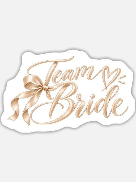 Team Bride Roségold - Sticker Größe L (20 x 20 cm) - Mattweiß