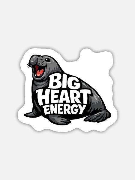 Südseeelefant - Sticker Größe L (20 x 20 cm) - Mattweiß