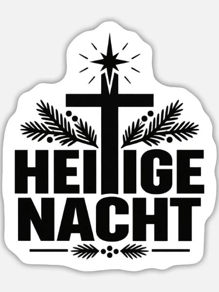 Heilige Nacht Kreuzstern - Sticker Größe L (20 x 20 cm) - Mattweiß