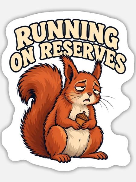 Auf Reserve laufen - Sticker Größe L (20 x 20 cm) - Mattweiß