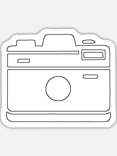 Kamera Silhouette - Sticker Größe L (20 x 20 cm) - Mattweiß