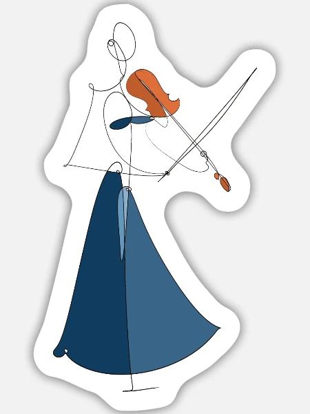 Geigenmusik - Sticker Größe L (20 x 20 cm) - Mattweiß