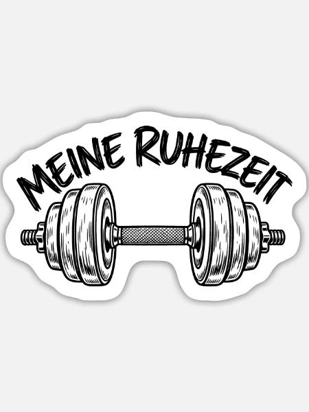 Meine Ruhezeit – Hantel– Krafttraining - Sticker Größe L (20 x 20 cm) - Mattweiß