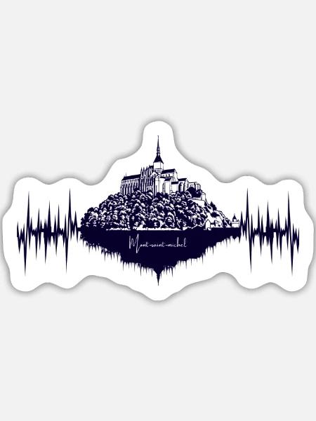 Mont-Saint-Michel, Normandie, Frankreich - Sticker Größe L (20 x 20 cm) - Mattweiß