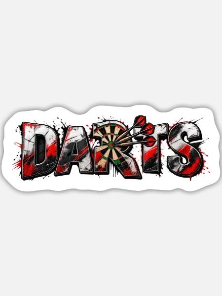 Darts Metallkunst Bullseye - Sticker Größe L (20 x 20 cm) - Mattweiß