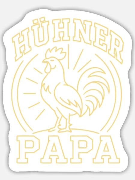 Hühner Papa Hühnerbesitzer Landwirt - Sticker Größe L (20 x 20 cm) - Mattweiß