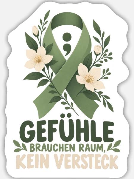 Mentale Gesundheit Bewusstsein Depressionen - Sticker Größe L (20 x 20 cm) - Mattweiß