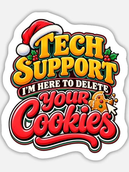 Tech Support Cookies: Holiday Debugger - Sticker Größe L (20 x 20 cm) - Mattweiß