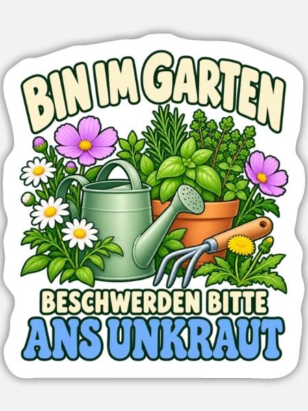 Gärtnerin Geschenkidee Botanik Pflanzenfreunde - Sticker Größe L (20 x 20 cm) - Mattweiß