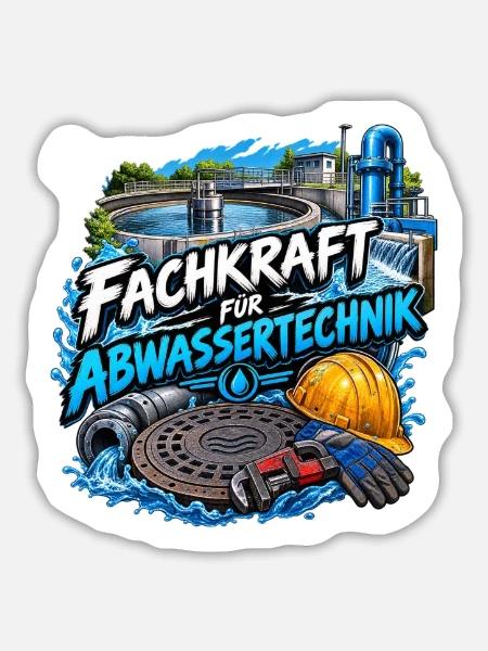 UMWELTTECHNOLOGIE ABWASSERTECHNIK - Sticker Größe L (20 x 20 cm) - Mattweiß