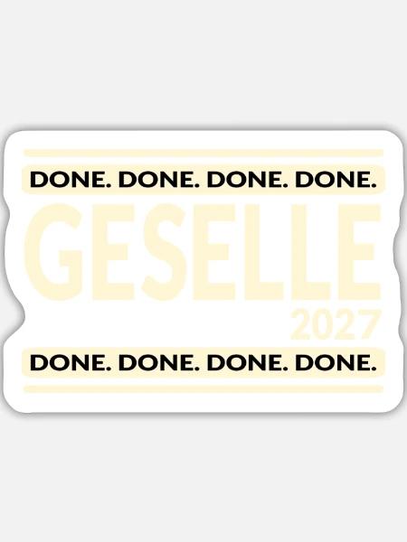 Ausbildung Geselle 2027 - Sticker Größe L (20 x 20 cm) - Mattweiß