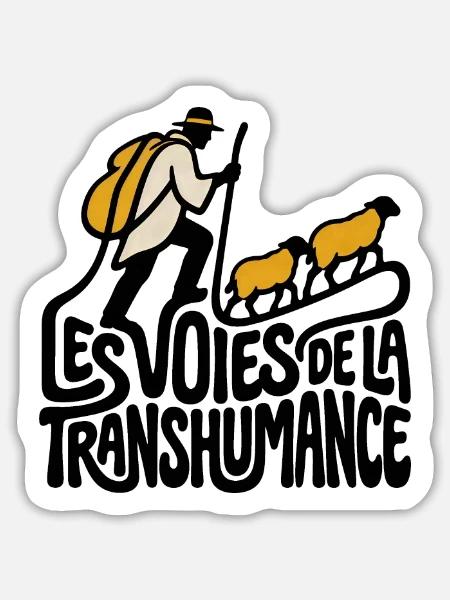 Die Wege der Transhumanz - Sticker Größe L (20 x 20 cm) - Mattweiß