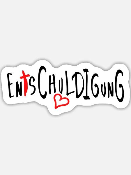 Entschuldigung - Sticker Größe L (20 x 20 cm) - Mattweiß