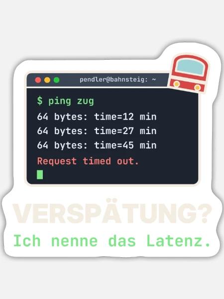 Ping Verzögerung: Latenz Meme - Sticker Größe L (20 x 20 cm) - Mattweiß