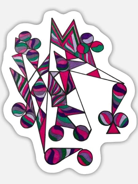 Geometrisches Farbgewitter Abstract - Sticker Größe L (20 x 20 cm) - Mattweiß