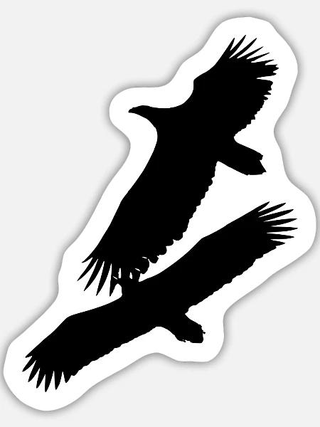 Zwei Adler im Nahkampf - Sticker Größe L (20 x 20 cm) - Mattweiß