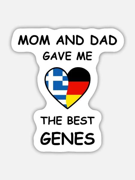 Greece Germany Genes Heart - Sticker Größe L (20 x 20 cm) - Mattweiß