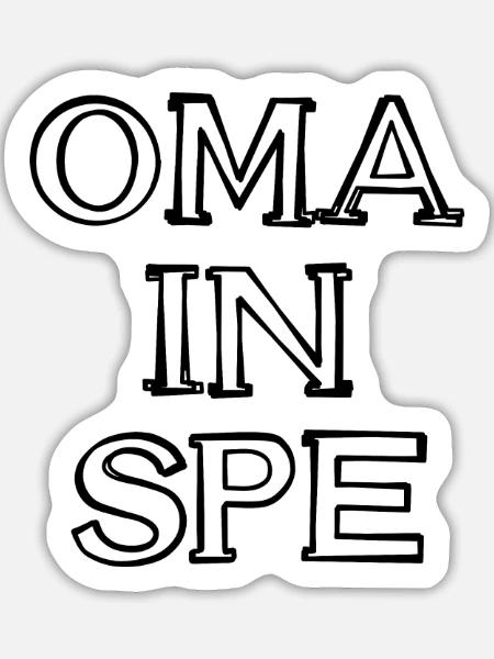 Oma in spe Schriftzug handgezeichnet - Sticker Größe L (20 x 20 cm) - Mattweiß