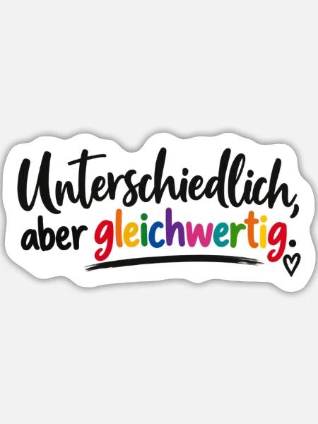 Unterschiedlich, aber gleichwertig - Sticker Größe L (20 x 20 cm) - Mattweiß