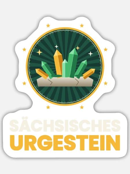 SACHSEN SÄCHSISCHES URGESTEIN - Sticker Größe L (20 x 20 cm) - Mattweiß