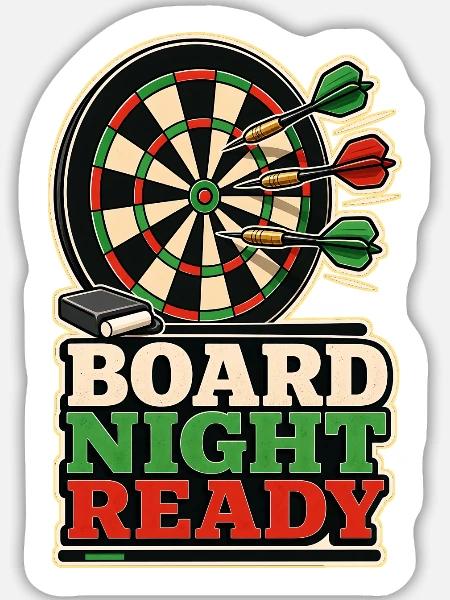 BOARD NIGHT READY - Sticker Größe L (20 x 20 cm) - Mattweiß