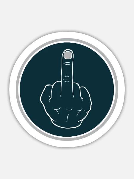 Mittelfinger Zeichen - Sticker Größe L (20 x 20 cm) - Mattweiß