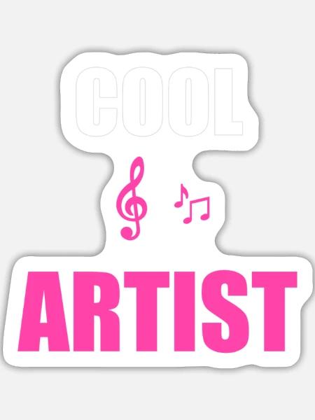 Cooler Künstler-Musik-Tee - Sticker Größe L (20 x 20 cm) - Mattweiß