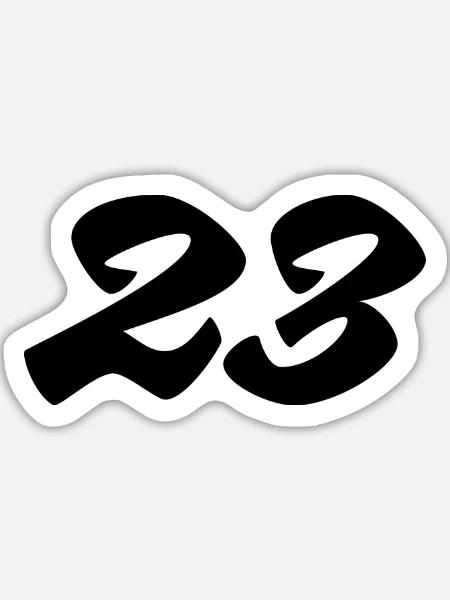 23- - Sticker Größe L (20 x 20 cm) - Mattweiß